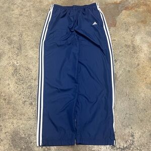Y2K Adidas Track Pants Men’s Large Blur White Stripes Loose Lightweight Sports